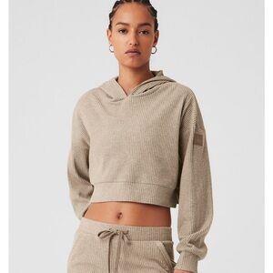 Alo Tan crop hoodie size XS